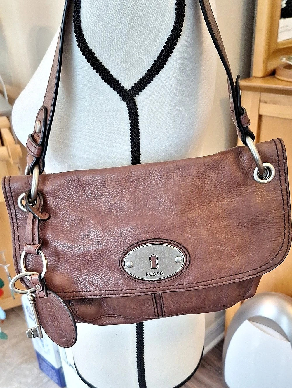 Fossil Brown Leather Shoulder Bag